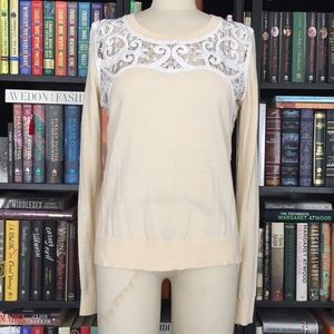 Kooples Embroidered Lace Sweater